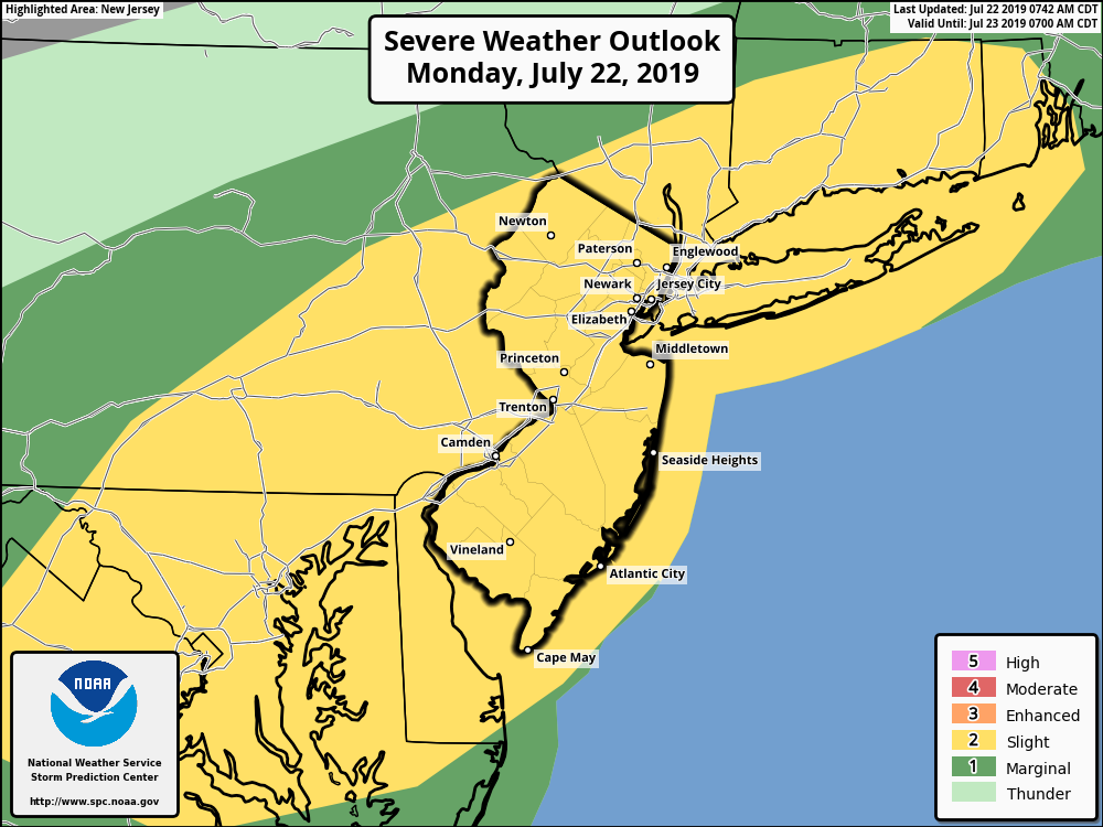 Plus, we're in a level 2 of 5 risk for severe weather.